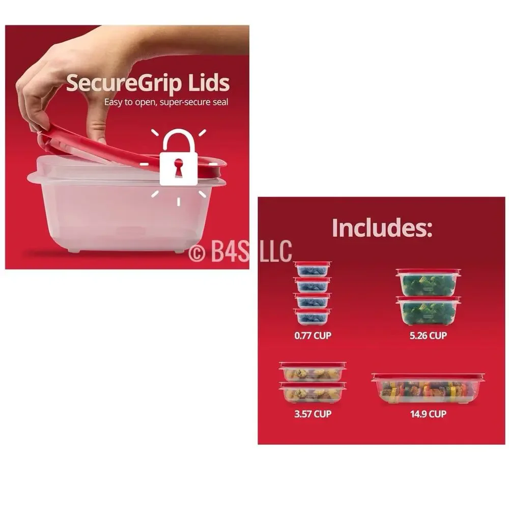 Rubbermaid Easy Store Clear Food Storage Container Set 18-Piece with Lids
